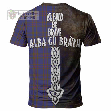 Tartan Vibes Clothing Elliot Tartan Family Crest T-Shirt Alba Gu Brath Be Brave Lion Ancient Style