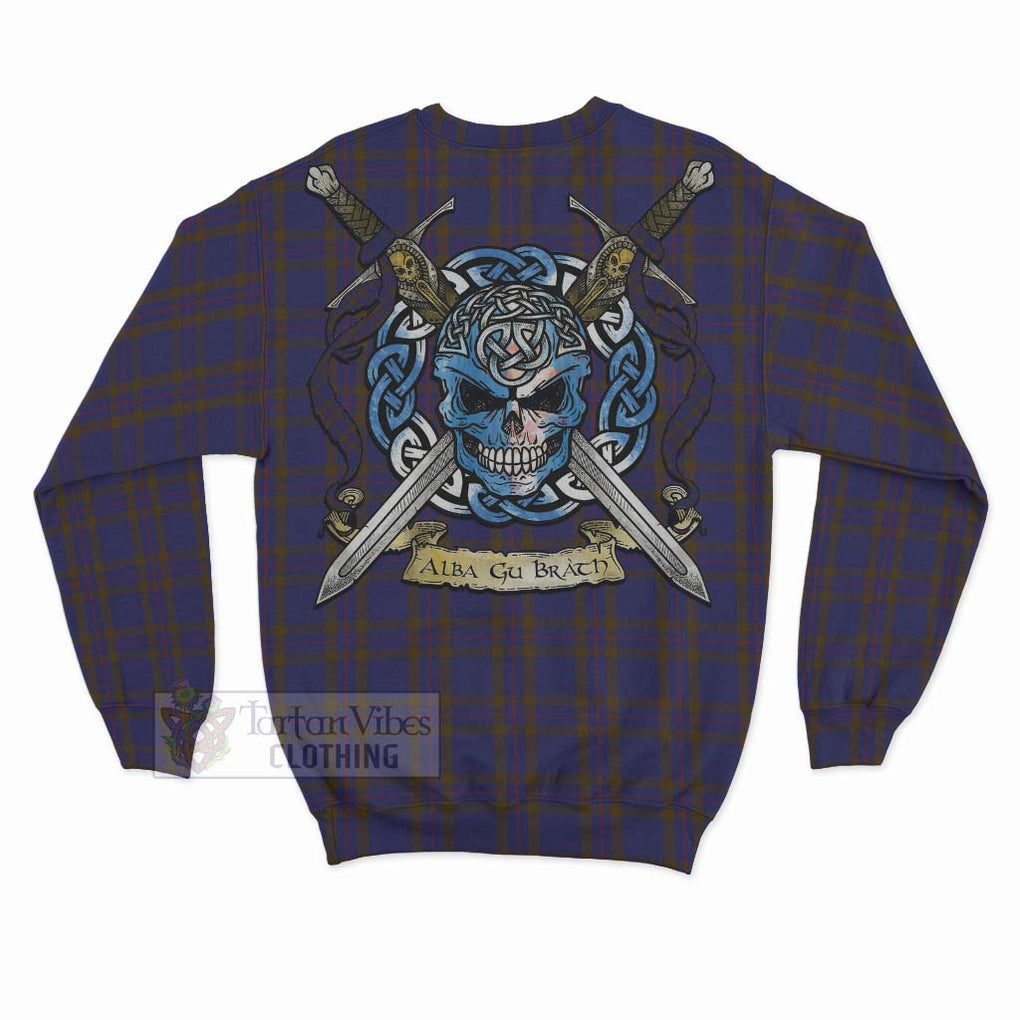 Tartan Vibes Clothing Elliot Tartan Sweatshirt with Family Crest Celtic Skull Style