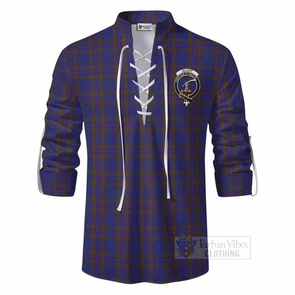 Tartan Vibes Clothing Elliot Tartan Ghillie Kilt Shirt with Family Crest DNA In Me Style
