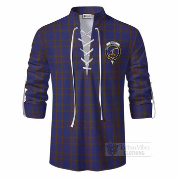 Elliot Tartan Ghillie Kilt Shirt with Family Crest DNA In Me Style