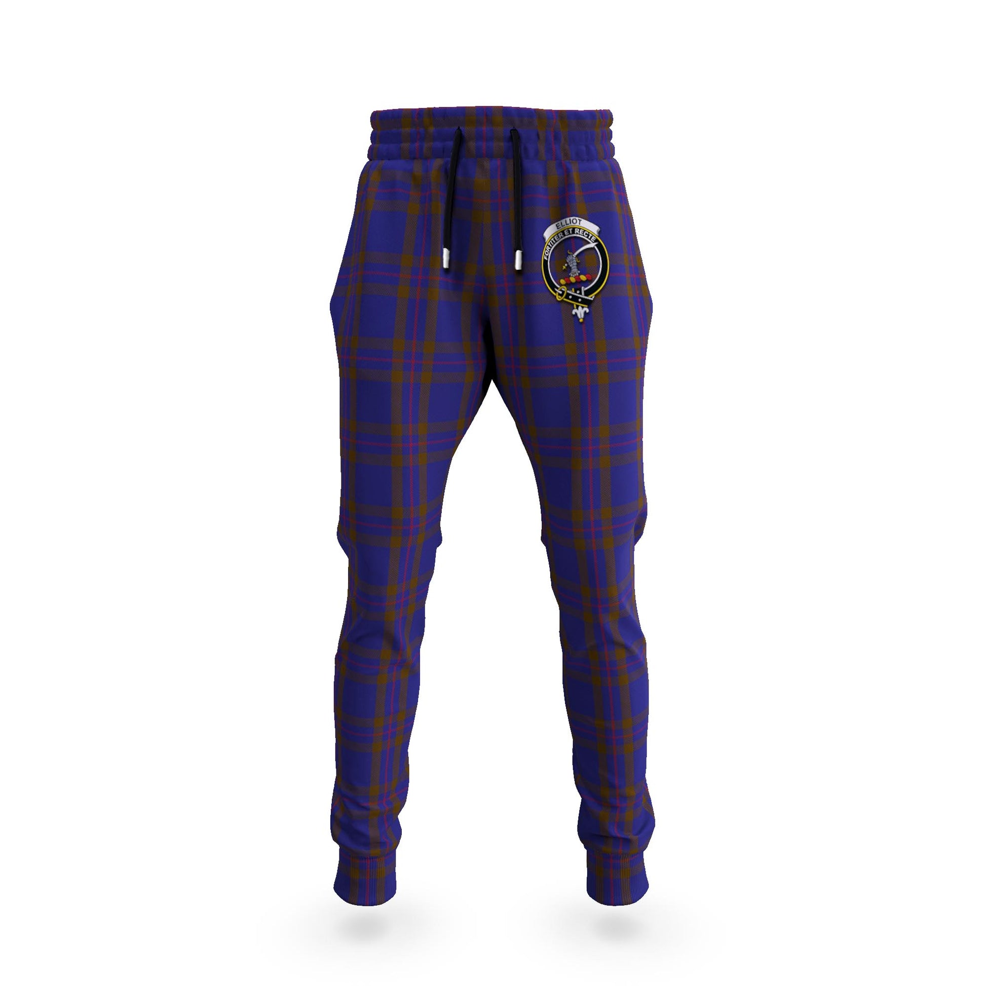 Elliot Tartan Joggers Pants with Family Crest - Tartanvibesclothing