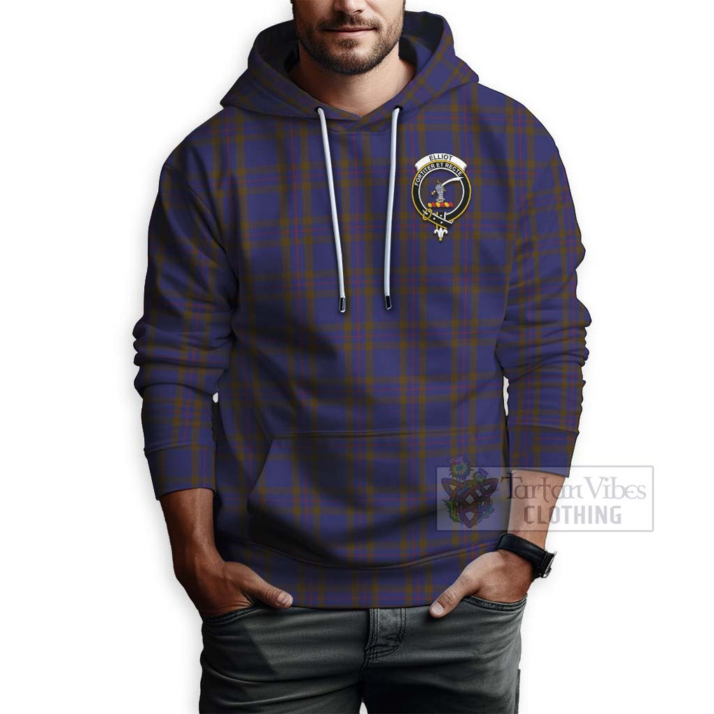 Tartan Vibes Clothing Elliot Tartan Hoodie with Family Crest Celtic Skull Style