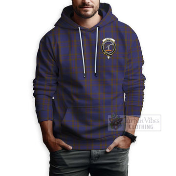 Tartan Vibes Clothing Elliot Tartan Hoodie with Family Crest Celtic Skull Style