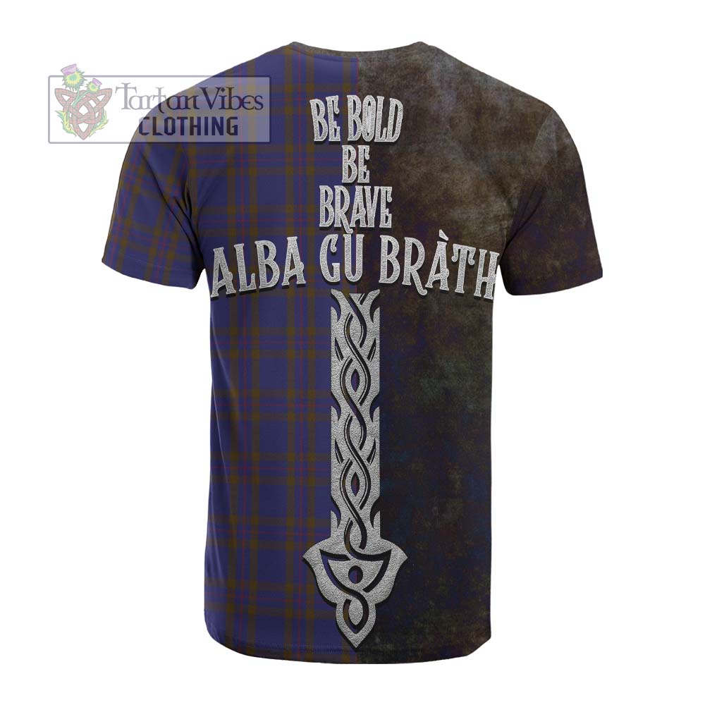 Tartan Vibes Clothing Elliot Tartan Family Crest Cotton T-shirt Alba Gu Brath Be Brave Lion Ancient Style