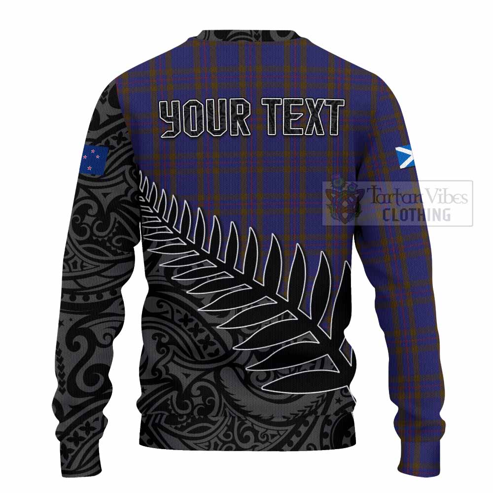 Tartan Vibes Clothing Elliot Crest Tartan Knitted Sweater with New Zealand Silver Fern Half Style