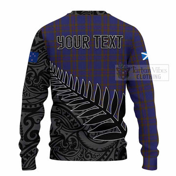 Tartan Vibes Clothing Elliot Crest Tartan Knitted Sweater with New Zealand Silver Fern Half Style