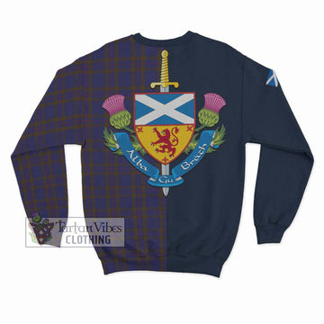Tartan Vibes Clothing Elliot Tartan Sweatshirt with Scottish Lion Royal Arm Half Style