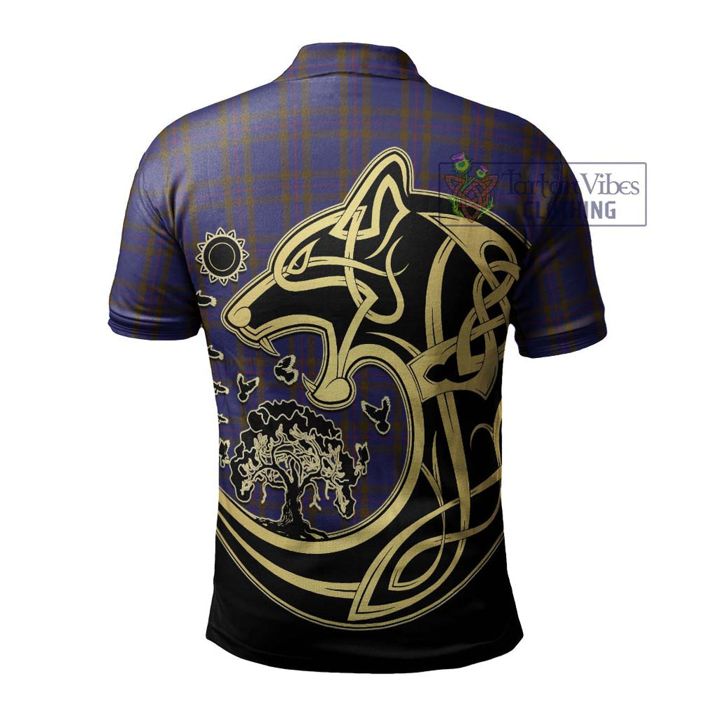 Elliot Tartan Polo Shirt with Family Crest Celtic Wolf Style - Tartanvibesclothing Shop