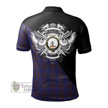 Elliot Tartan Polo Shirt with Family Crest and Military Logo Style - Tartanvibesclothing Shop