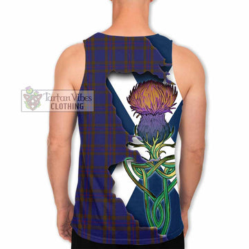 Tartan Vibes Clothing Elliot Tartan Family Crest Men's Tank Top Scottish Thistle Celtic Inspired