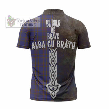 Elliot Tartan Family Crest Zipper Polo Shirt Alba Gu Brath Be Brave Lion Ancient Style