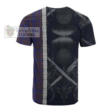 Tartan Vibes Clothing Elliot Tartan Cotton T-shirt with Family Crest Cross Sword Thistle Celtic Vibes