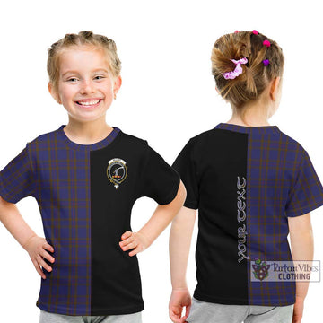 Elliot Tartan Kid T-Shirt with Family Crest and Half Of Me Style - Tartanvibesclothing Shop