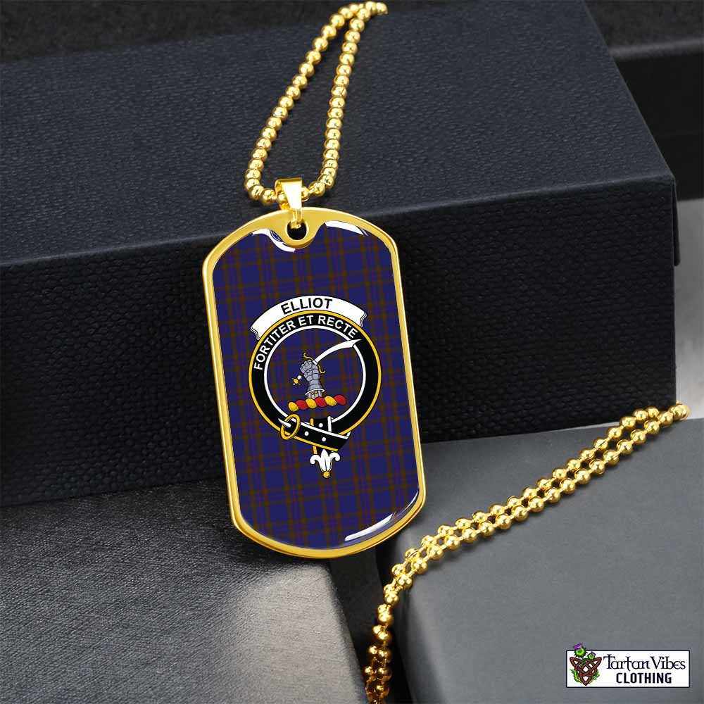Tartan Vibes Clothing Elliot Tartan Dog Tag Necklace with Family Crest