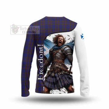Elliot Crest Tartan Long Sleeve T-Shirt Inspired by the Freedom of Scottish Warrior