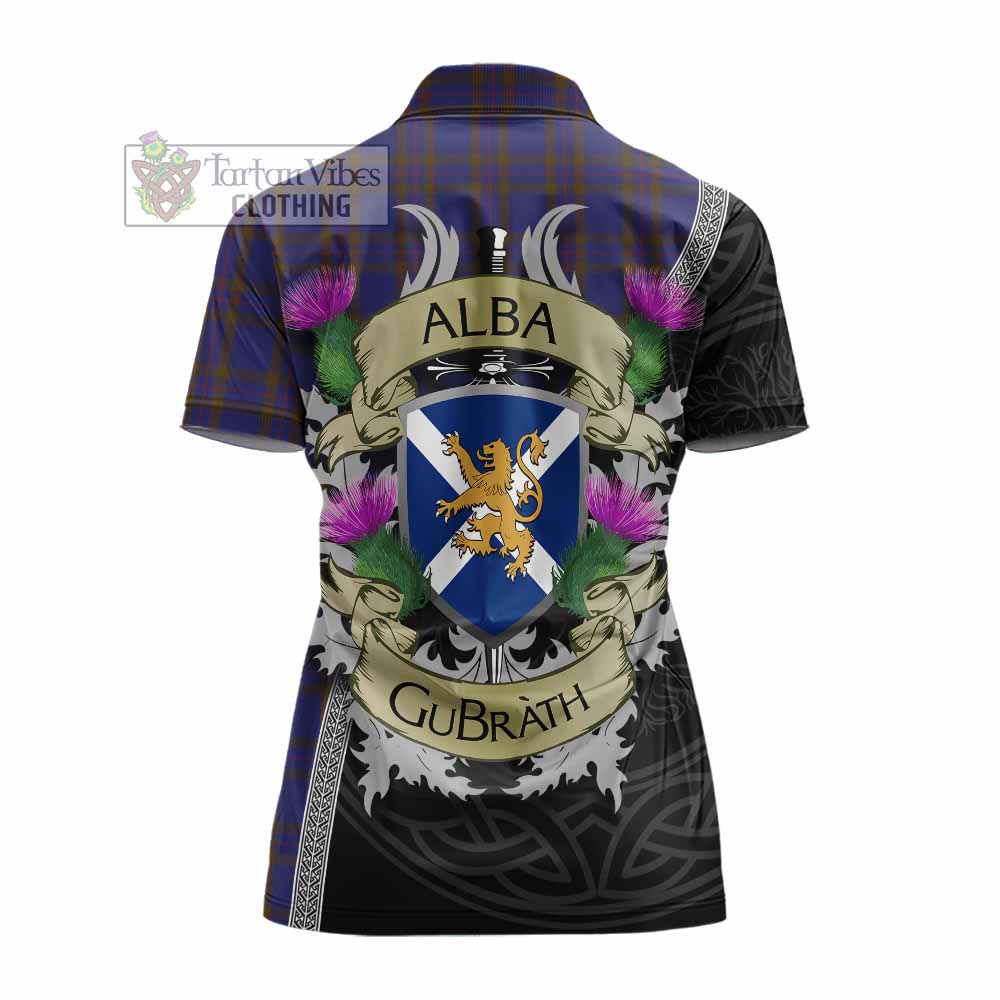 Tartan Vibes Clothing Elliot Tartan Family Crest Women's Polo Shirt Lion Rampant Royal Thistle Shield Celtic Inspired