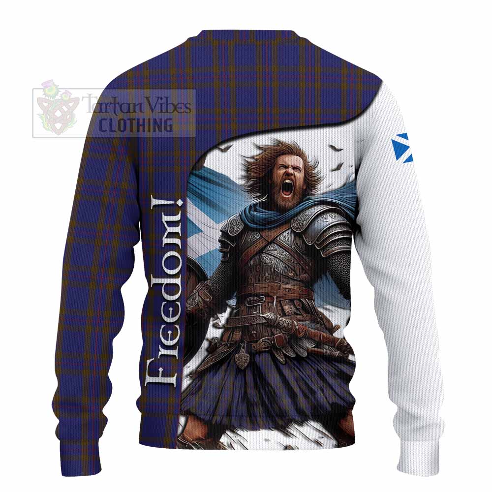 Tartan Vibes Clothing Elliot Crest Tartan Knitted Sweater Inspired by the Freedom of Scottish Warrior