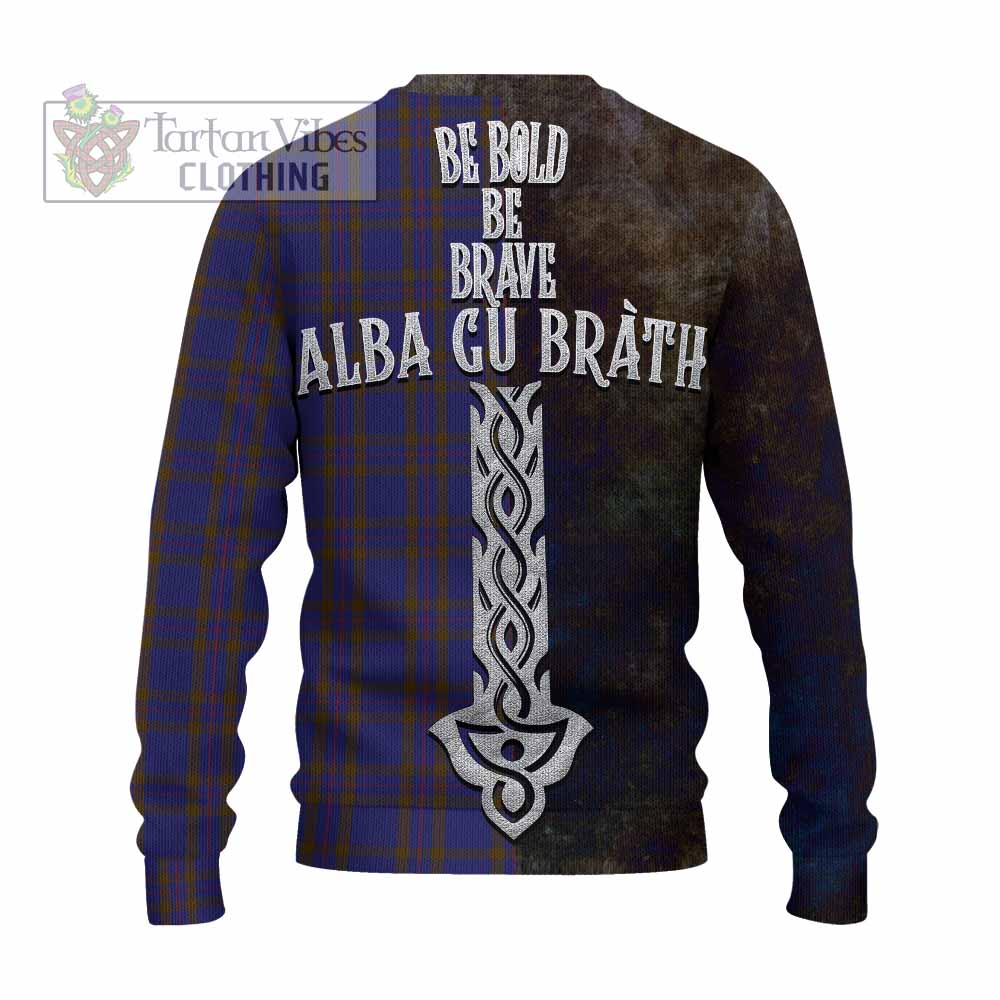 Tartan Vibes Clothing Elliot Tartan Family Crest Knitted Sweater Alba Gu Brath Be Brave Lion Ancient Style
