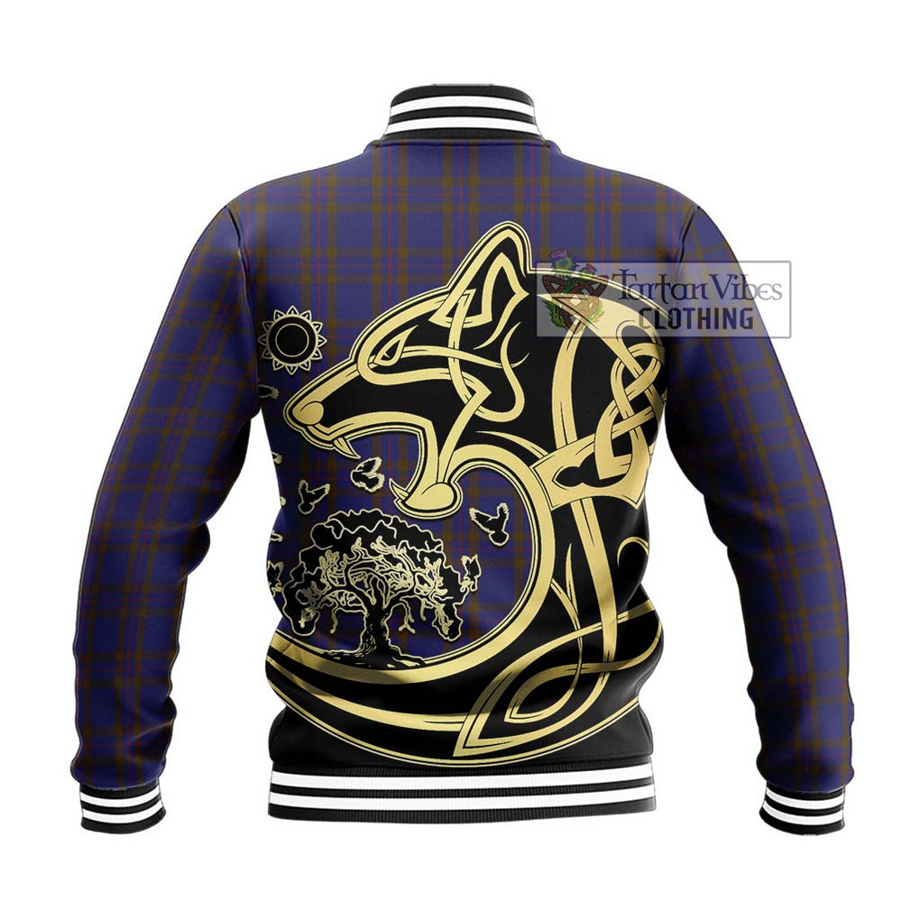 Elliot Tartan Baseball Jacket with Family Crest Celtic Wolf Style - Tartan Vibes Clothing