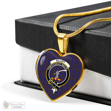 Elliot Tartan Heart Necklace with Family Crest