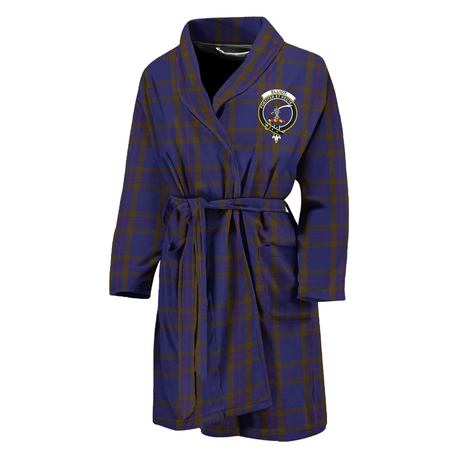 Elliot Tartan Bathrobe with Family Crest Unisex M - Tartan Vibes Clothing