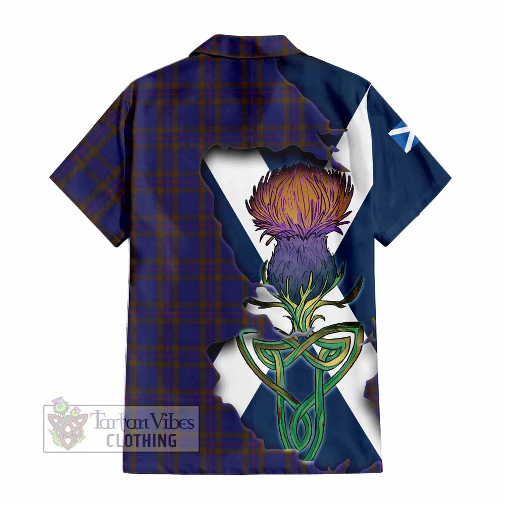 Tartan Vibes Clothing Elliot Tartan Family Crest Short Sleeve Button Shirt Scottish Thistle Celtic Inspired
