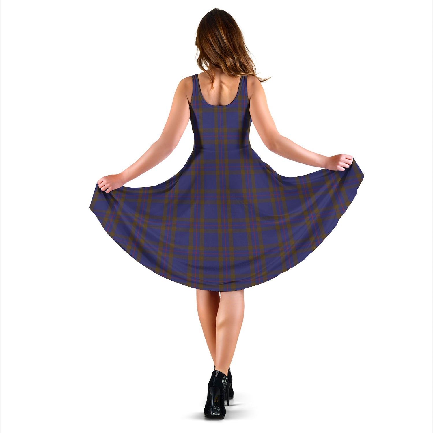 elliot midi dress Tartanvibesclothing Elliot Tartan Sleeveless Midi Womens Dress