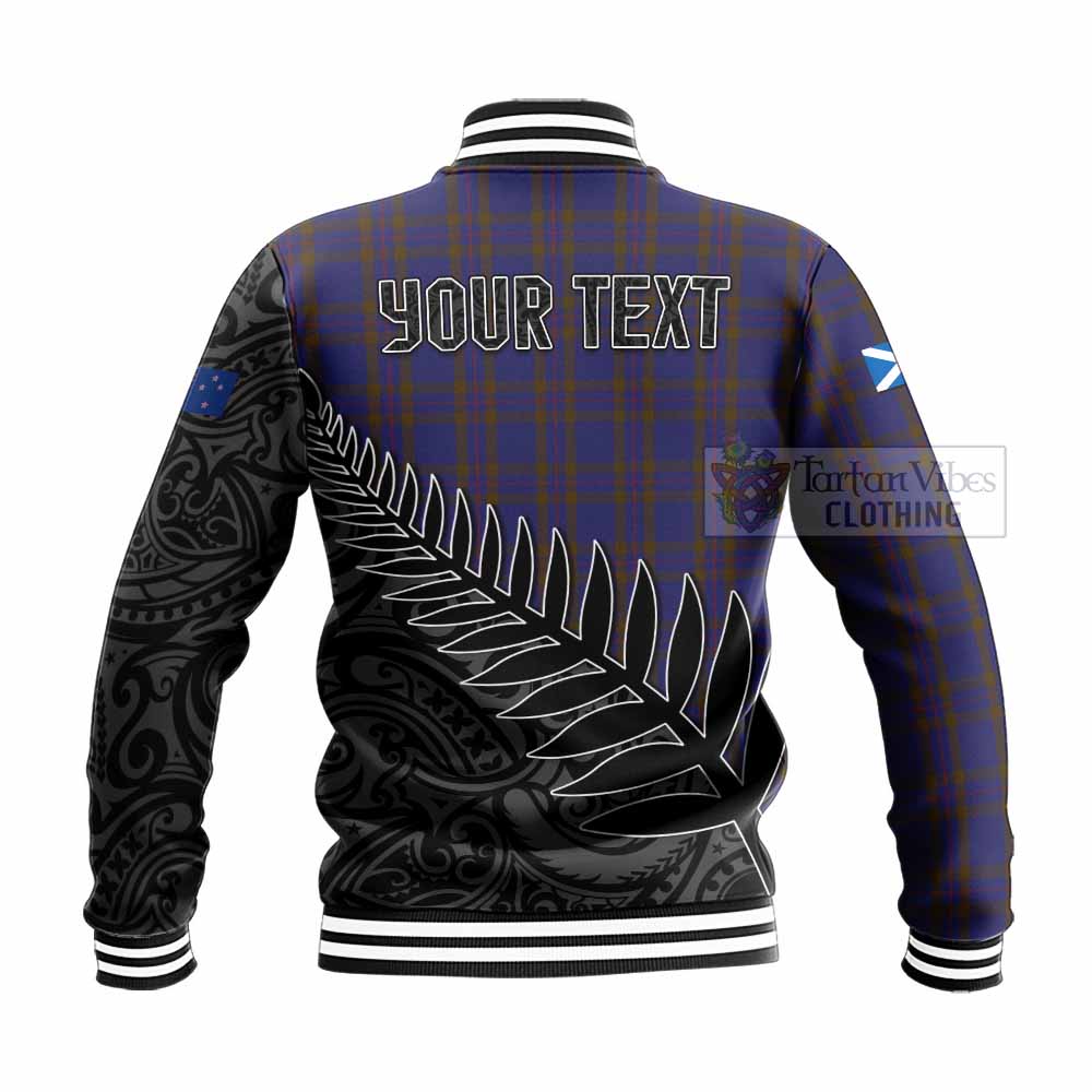 Elliot Crest Tartan Baseball Jacket with New Zealand Silver Fern Half Style - Tartan Vibes Clothing