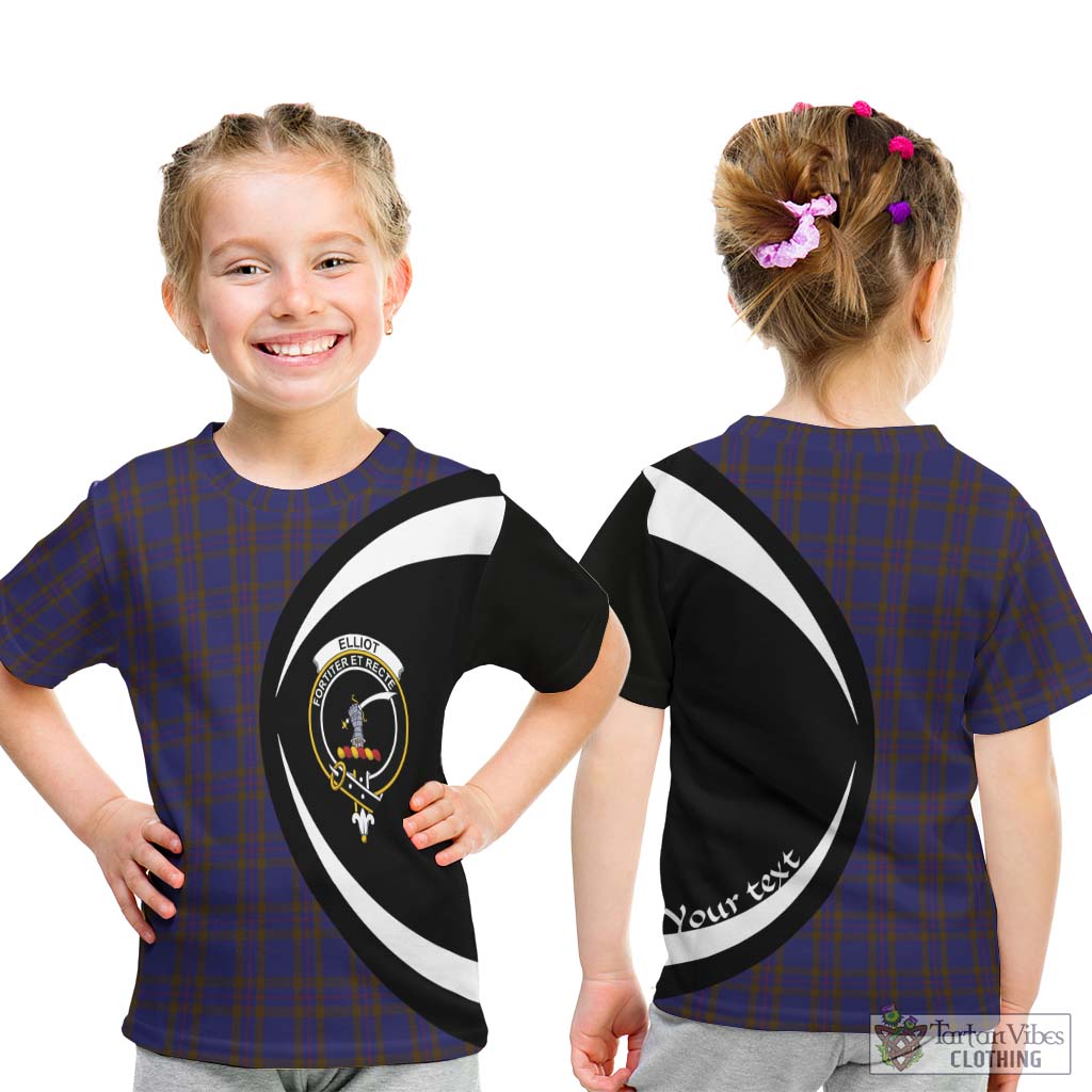 Elliot Tartan Kid T-Shirt with Family Crest Circle Style - Tartan Vibes Clothing