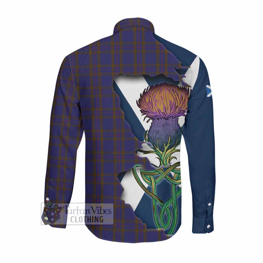 Tartan Vibes Clothing Elliot Tartan Family Crest Long Sleeve Button Shirt Scottish Thistle Celtic Inspired