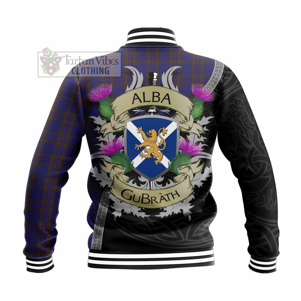 Tartan Vibes Clothing Elliot Tartan Family Crest Baseball Jacket Lion Rampant Royal Thistle Shield Celtic Inspired