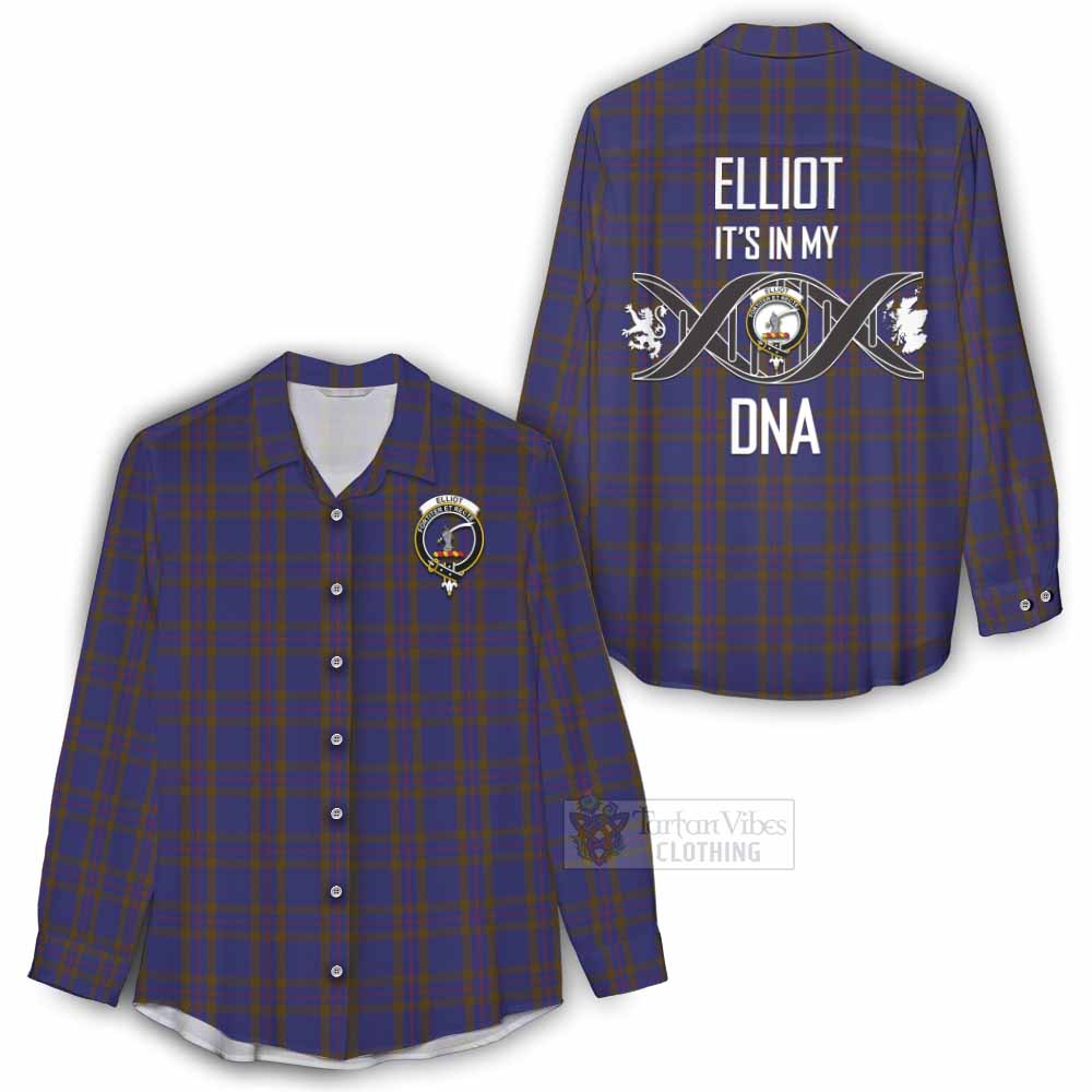 Tartan Vibes Clothing Elliot Tartan Women's Casual Shirt with Family Crest DNA In Me Style