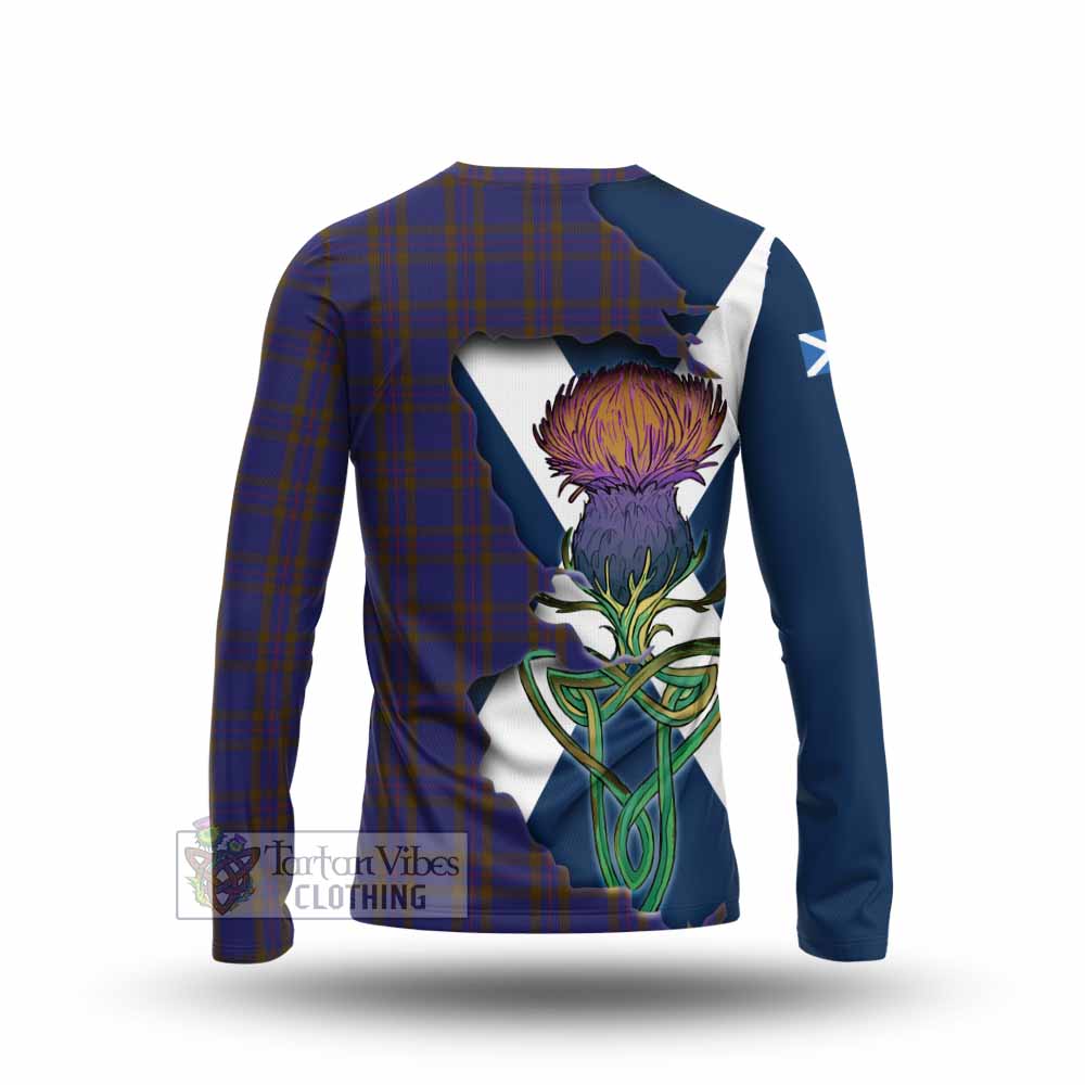 Tartan Vibes Clothing Elliot Tartan Family Crest Long Sleeve T-Shirt Scottish Thistle Celtic Inspired