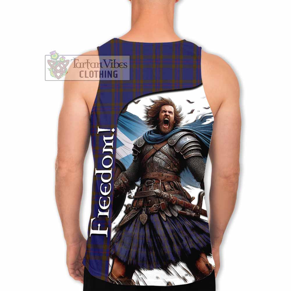 Tartan Vibes Clothing Elliot Crest Tartan Men's Tank Top Inspired by the Freedom of Scottish Warrior
