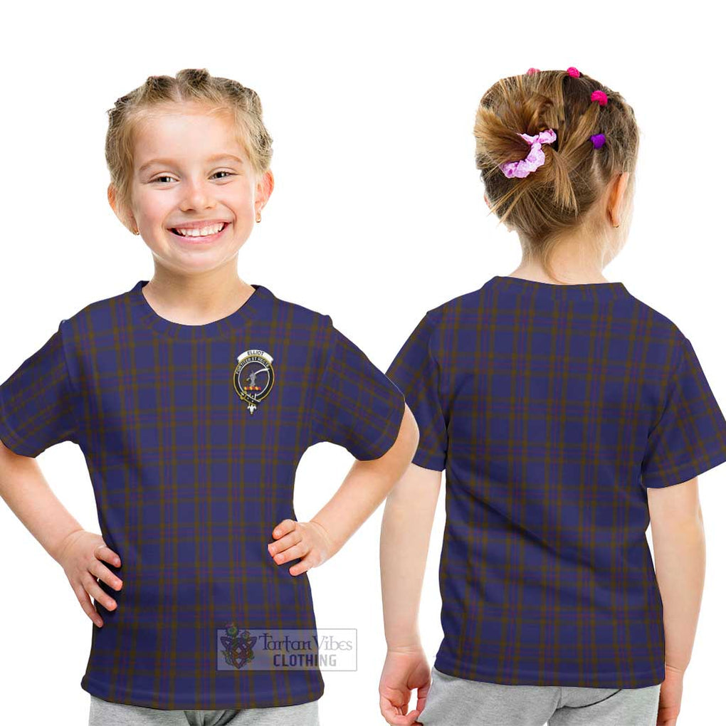 Elliot Tartan Kid T-Shirt with Family Crest - Tartanvibesclothing Shop