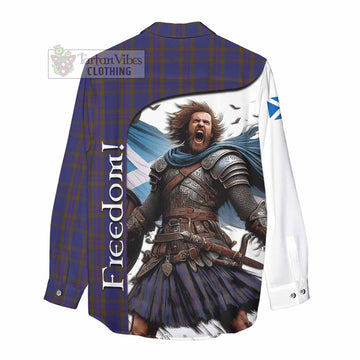 Tartan Vibes Clothing Elliot Crest Tartan Women's Casual Shirt Inspired by the Freedom of Scottish Warrior