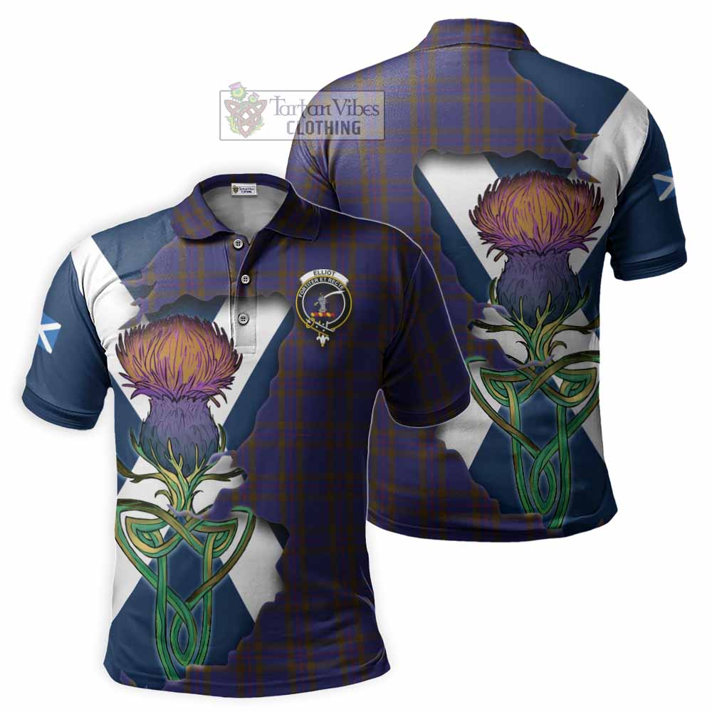 Tartan Vibes Clothing Elliot Tartan Family Crest Polo Shirt Scottish Thistle Celtic Inspired