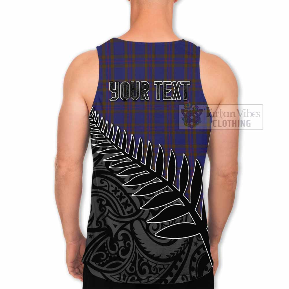 Tartan Vibes Clothing Elliot Crest Tartan Men's Tank Top with New Zealand Silver Fern Half Style