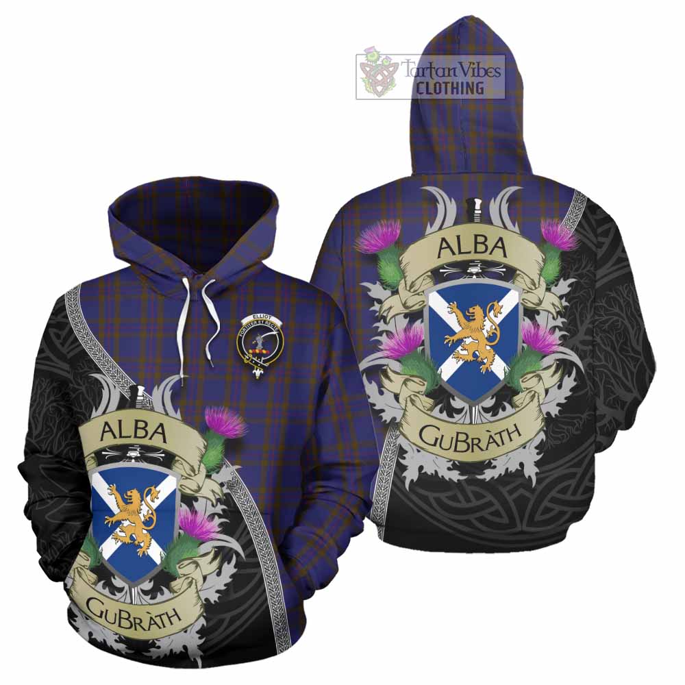 Tartan Vibes Clothing Elliot Tartan Family Crest Hoodie Lion Rampant Royal Thistle Shield Celtic Inspired