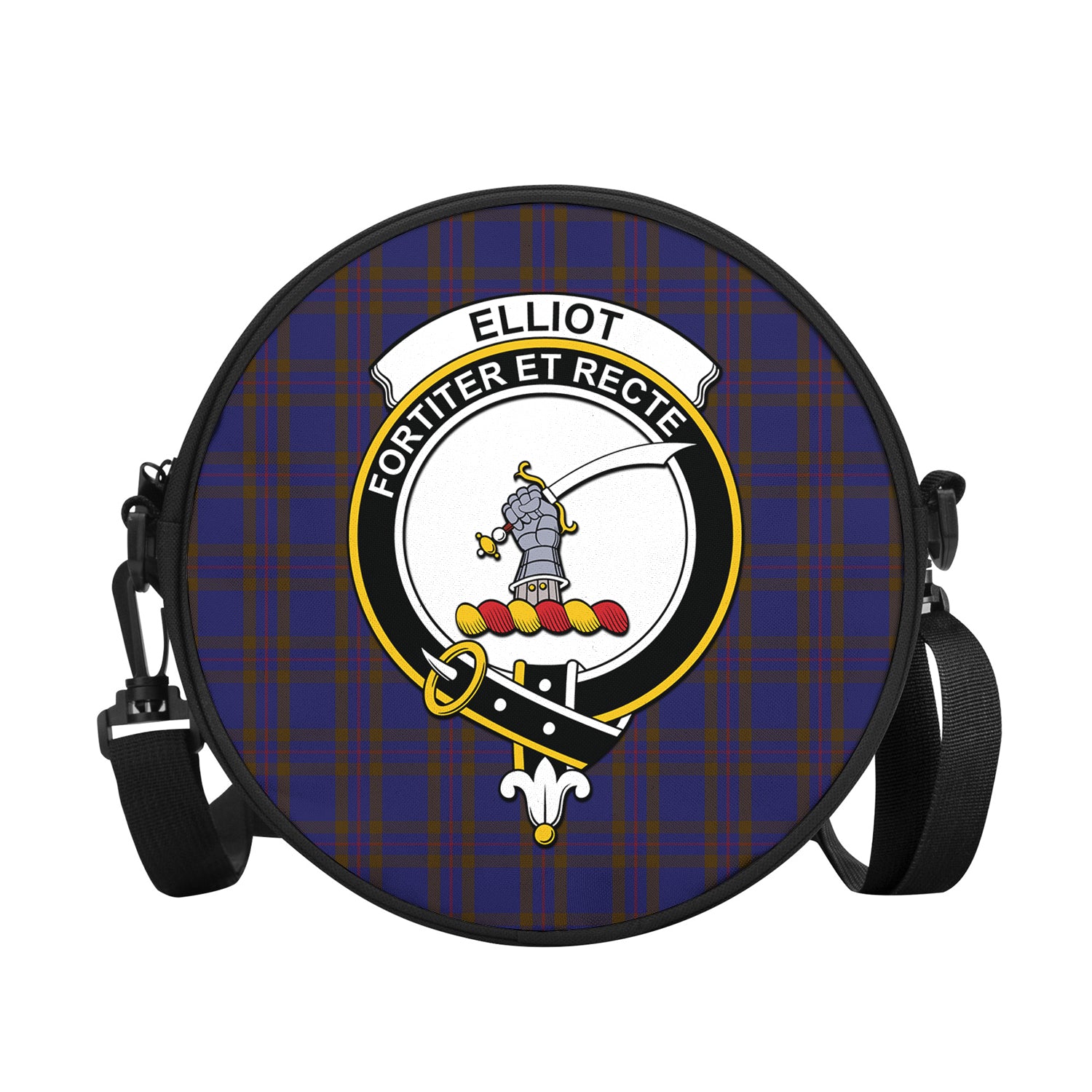 Elliot Tartan Round Satchel Bags with Family Crest - Tartan Vibes Clothing