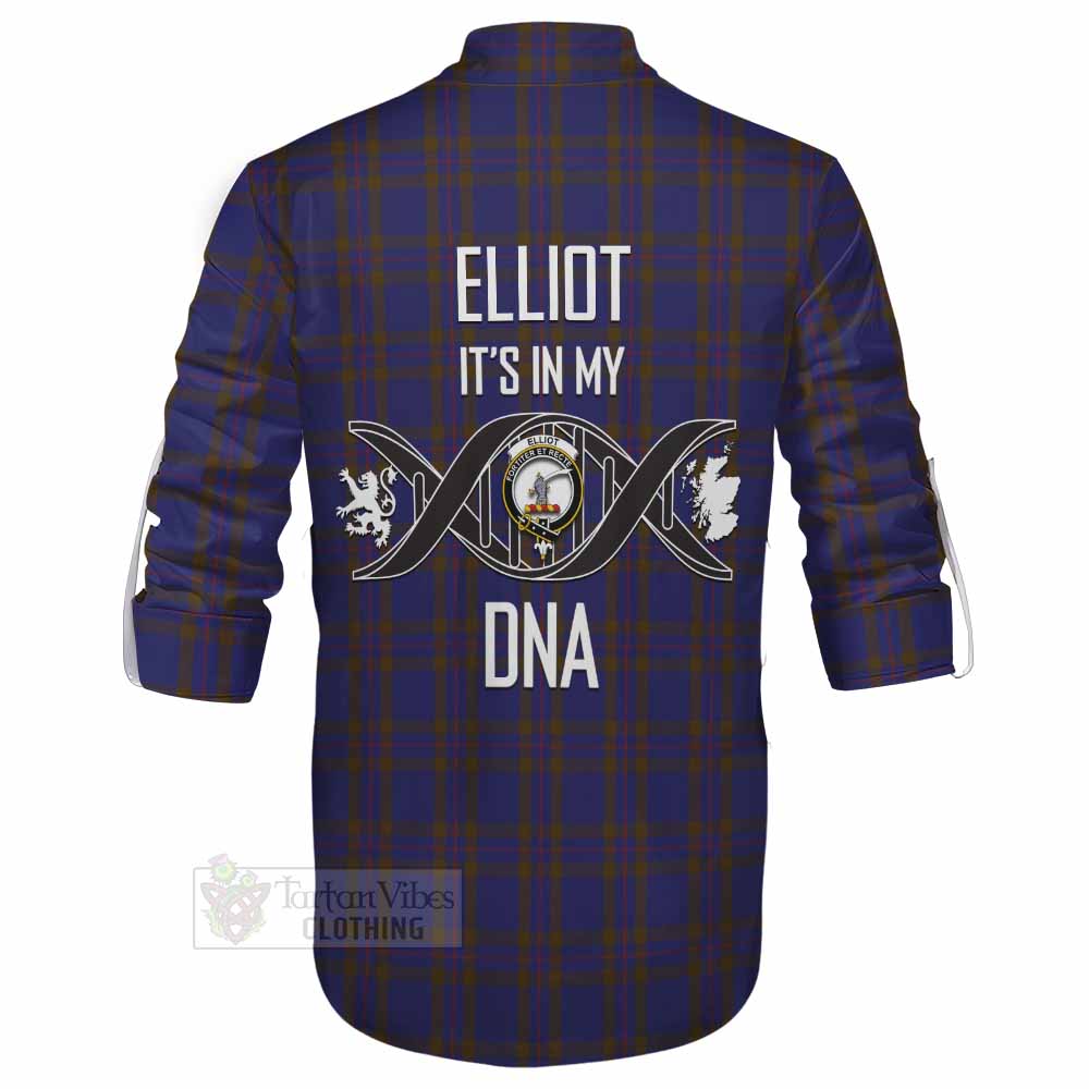 Tartan Vibes Clothing Elliot Tartan Ghillie Kilt Shirt with Family Crest DNA In Me Style