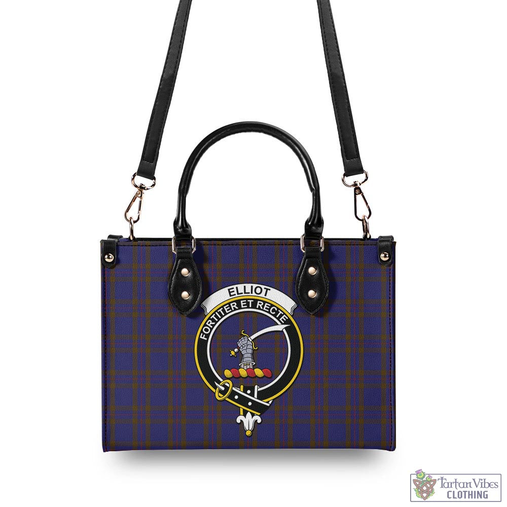 Tartan Vibes Clothing Elliot Tartan Luxury Leather Handbags with Family Crest