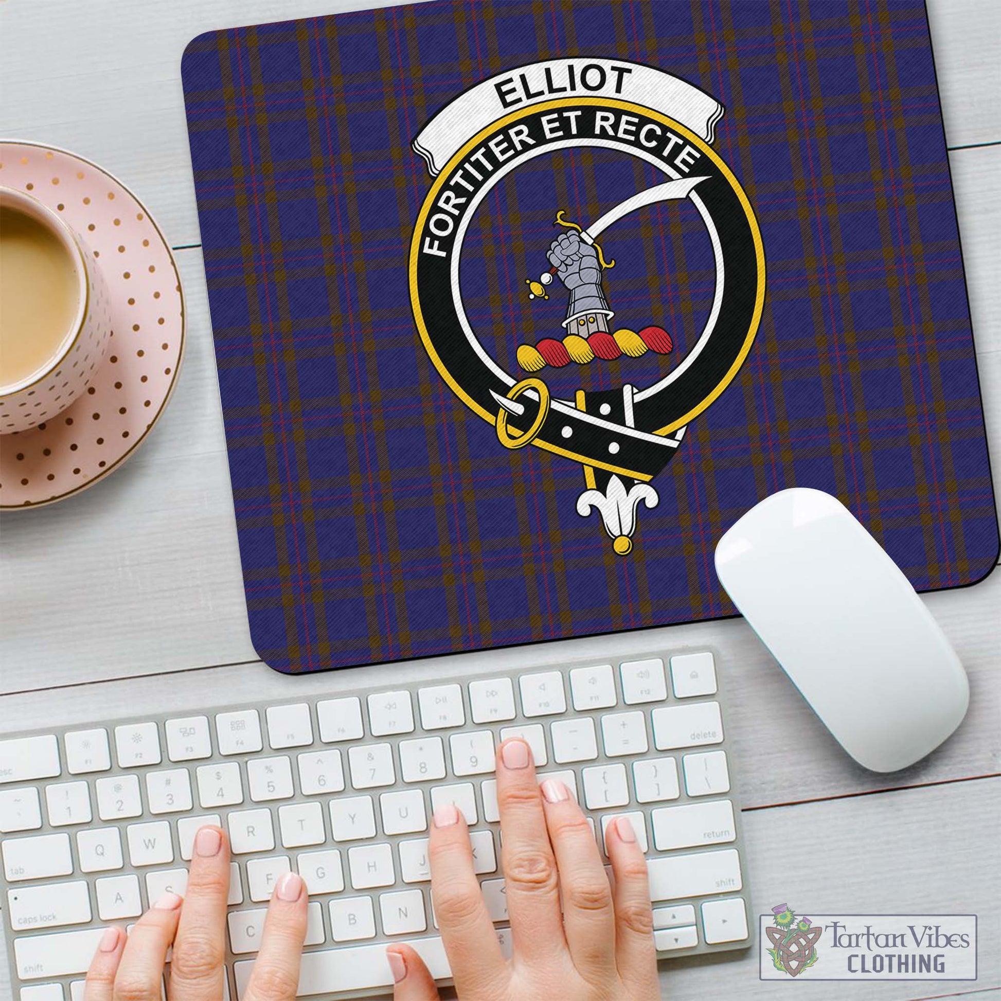 Tartan Vibes Clothing Elliot Tartan Mouse Pad with Family Crest