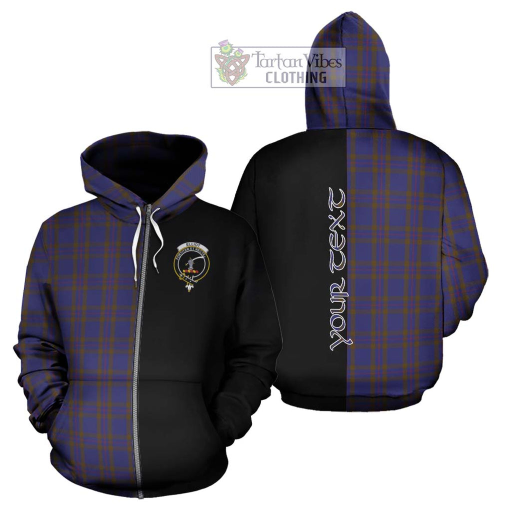 Elliot Tartan Hoodie with Family Crest and Half Of Me Style - Tartanvibesclothing Shop