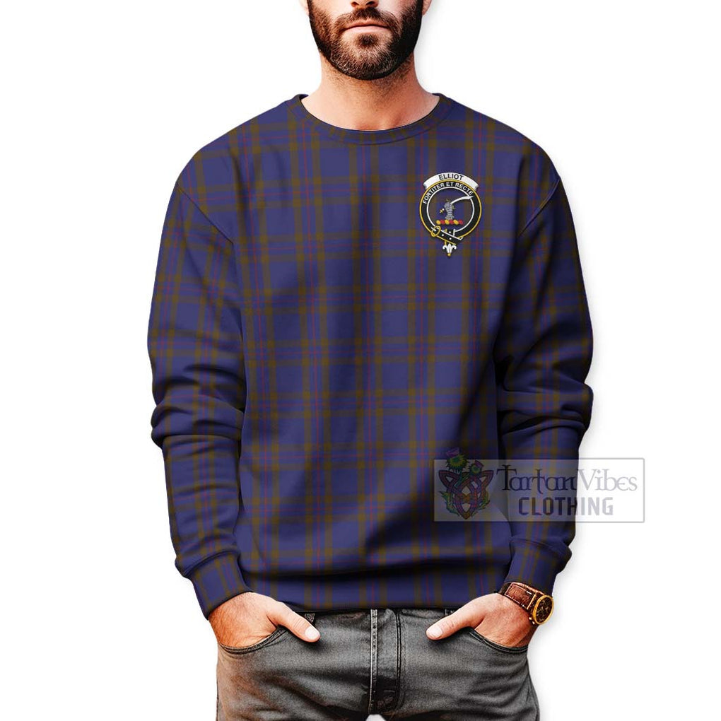 Tartan Vibes Clothing Elliot Tartan Sweatshirt with Family Crest Celtic Skull Style