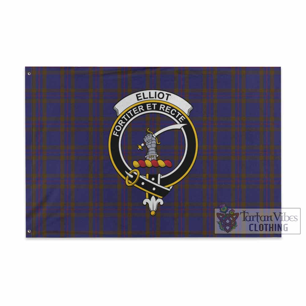 Tartan Vibes Clothing Elliot Tartan House Flag with Family Crest