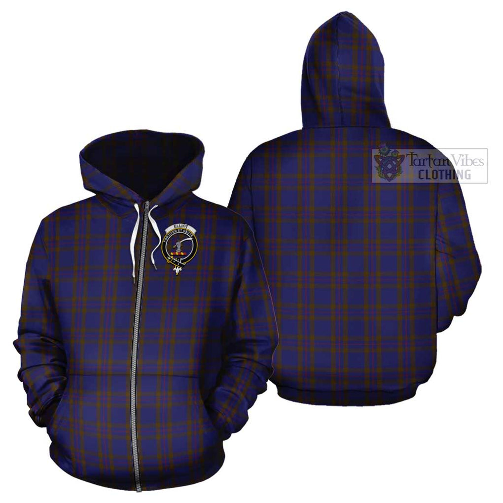Elliot Tartan Cotton Hoodie with Family Crest Zip Hoodie - Tartan Vibes Clothing