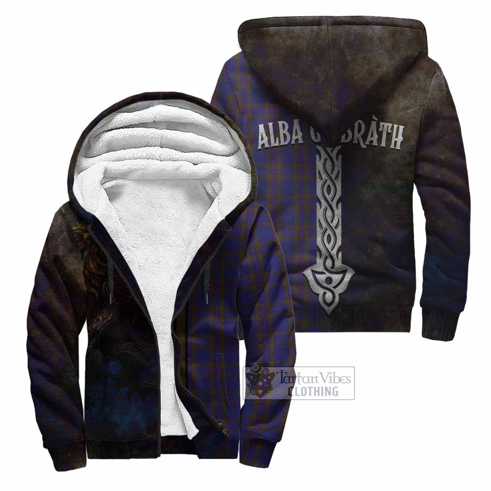 Tartan Vibes Clothing Elliot Tartan Family Crest Sherpa Hoodie Alba Gu Brath Be Brave Lion Ancient Style