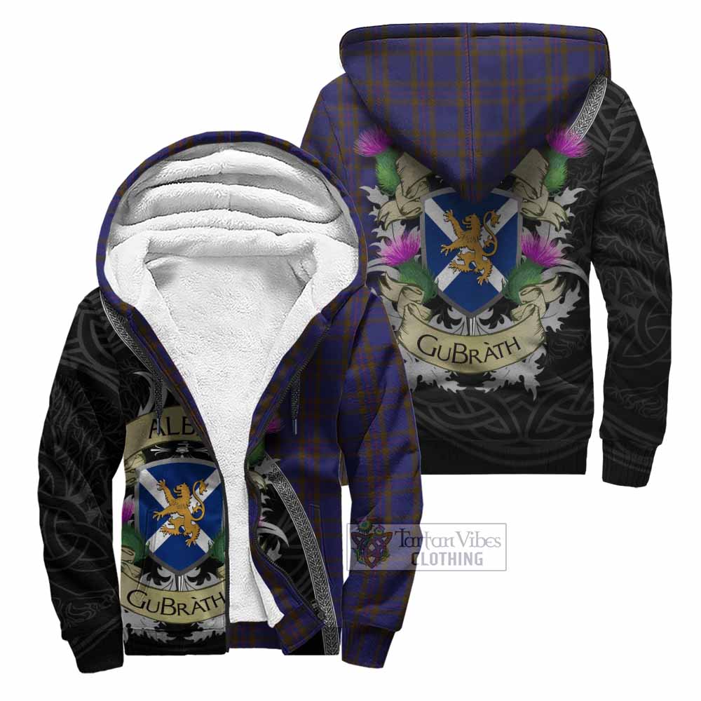 Tartan Vibes Clothing Elliot Tartan Family Crest Sherpa Hoodie Lion Rampant Royal Thistle Shield Celtic Inspired