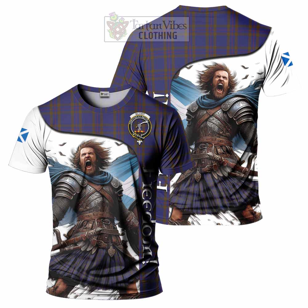 Elliot Crest Tartan T-Shirt Inspired by the Freedom of Scottish Warrior